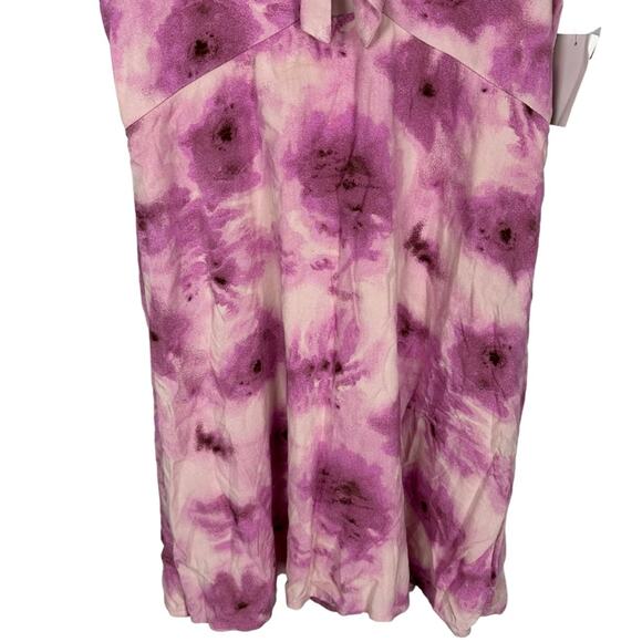 Abound Abstract Pink Floral V-neck Cutout Mini Skater Dress Size Small NWT - Picture 5 of 10